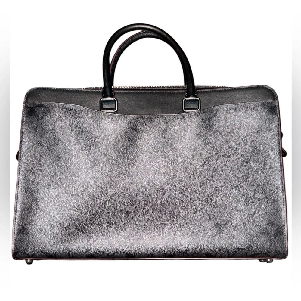 💼 COACH Unisex Structured Brief Signature Logo Calf Leather Bag - Picture 12 of 16